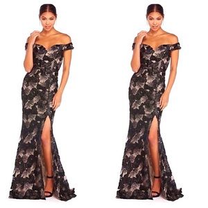 Melany Black Soutache Sweetheart Dres